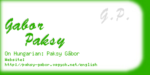 gabor paksy business card