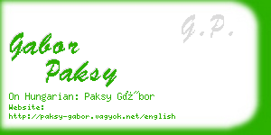gabor paksy business card